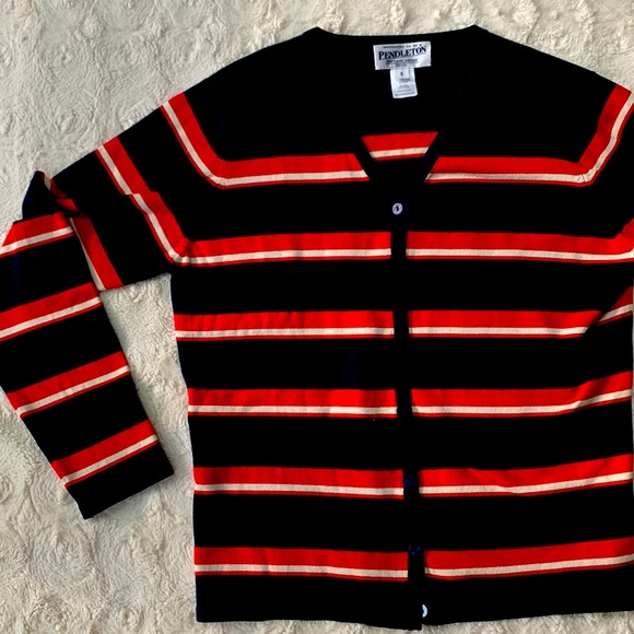 Pendleton Sweaters - EUC Striped Silk Pendleton Cardigan SP